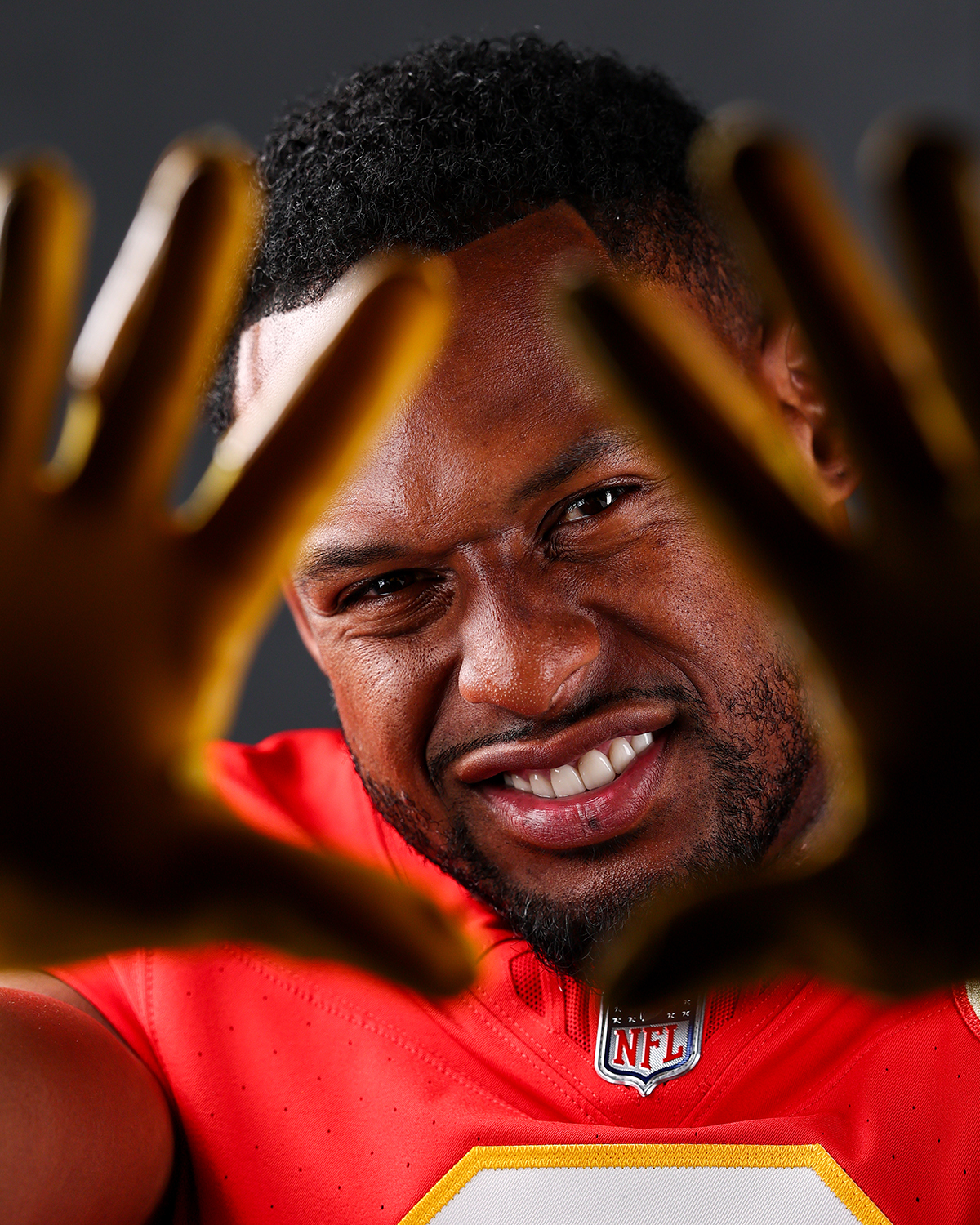 Kansas City Chiefs wide receiver JuJu Smith-Schuster (9) at Production Day 2025 in Kansas City, MO.