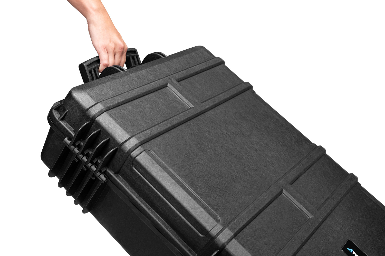 Close up of the Rolling Hard Case handle designed for smooth, comfortable transport.