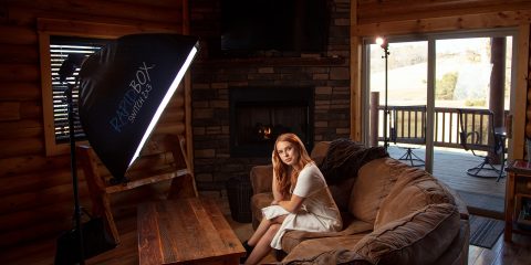 indoor portrait photography blending artificial lighting with ambient light