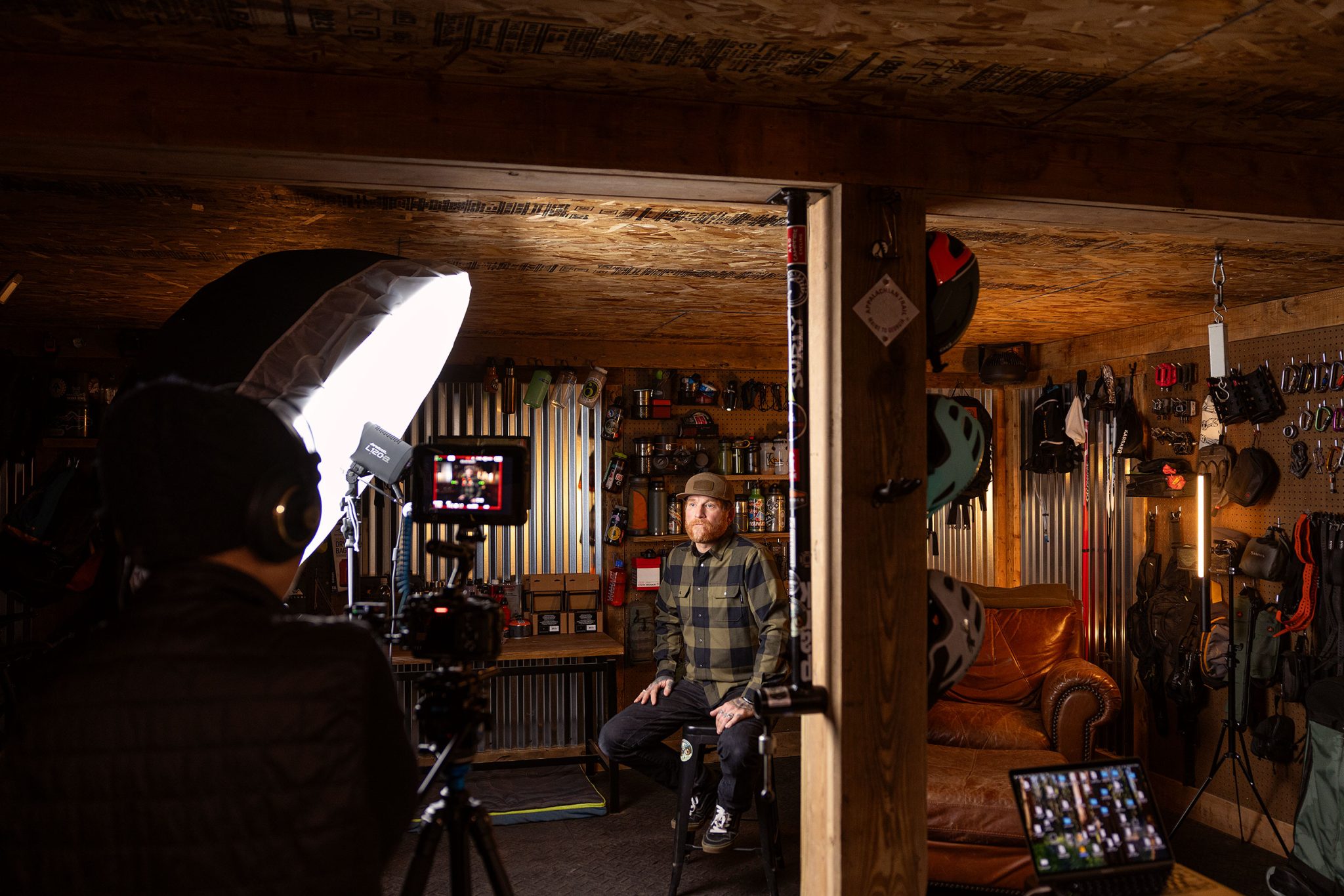 Behind The Scenes Interview Setup behind the scenes shot demonstrating lighting set up for an interview
