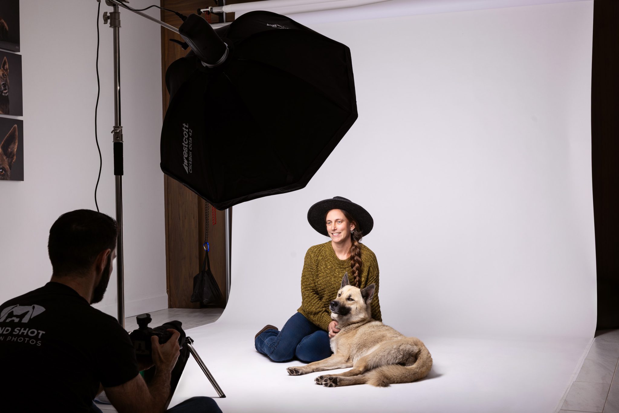 Behind the scenes with the Westcott FJ400-SE and 42-inch Clickbox for soft, natural light.