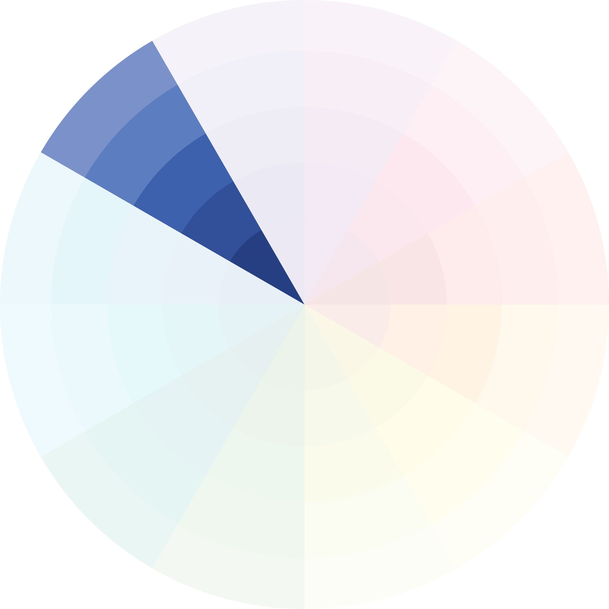 Color wheel showing how a single palette creates cohesive monochromatic lighting Color wheel showing how a single palette creates cohesive monochromatic lighting