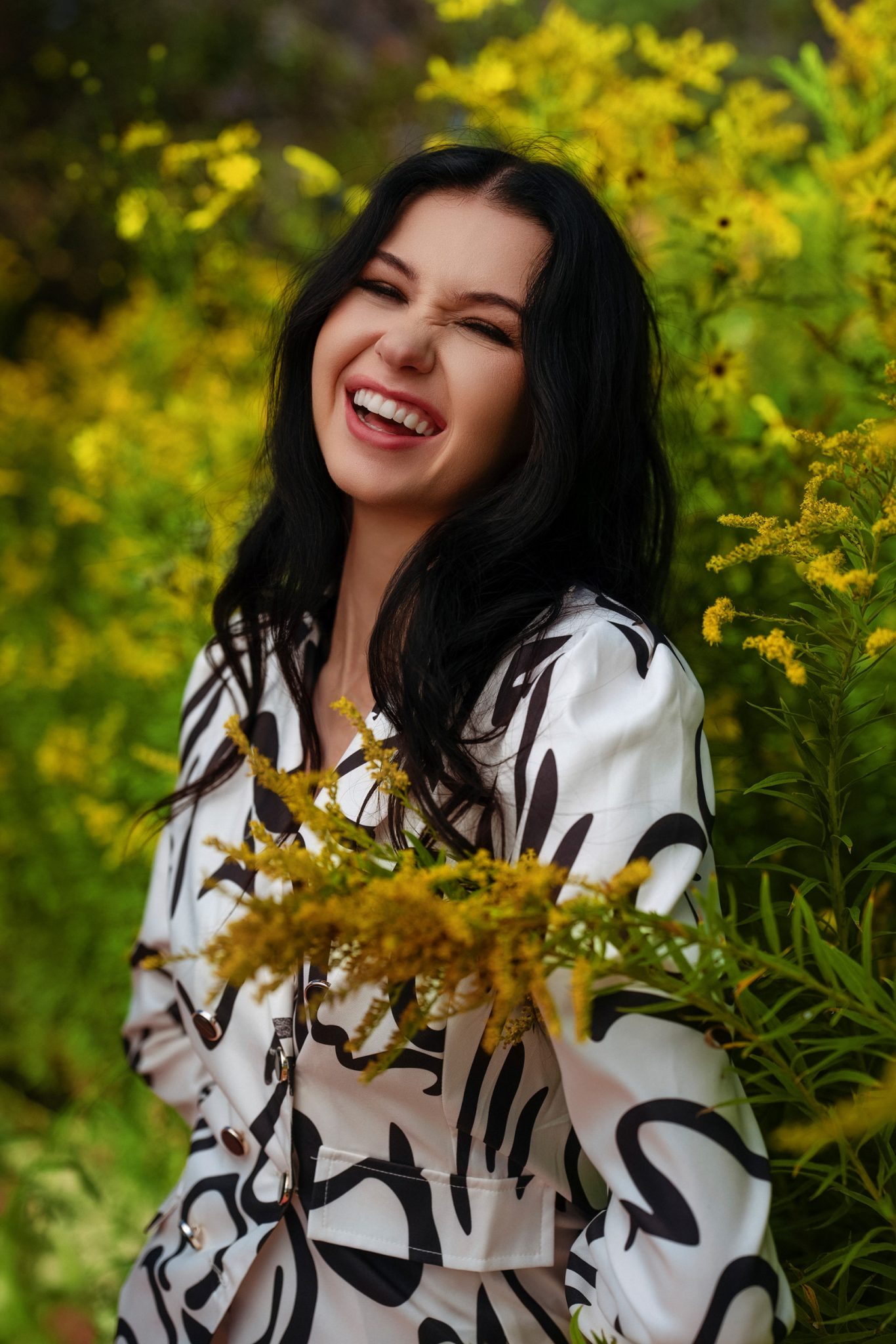 Midday sun transformed into smooth, even light using a large diffuser overhead.