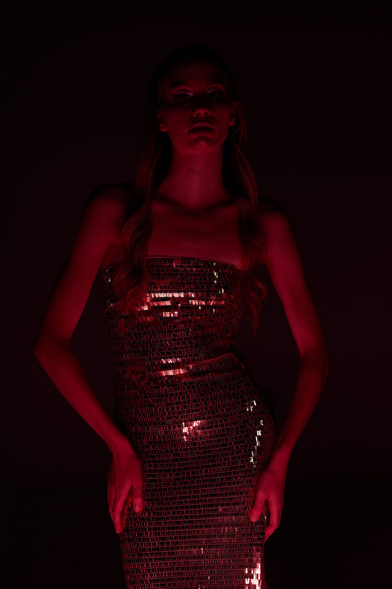 FIll light only using an FJ400 with Vivid Pink FlexiGel and 1x3 Rapid Box Fill light only with pink gel and softbox