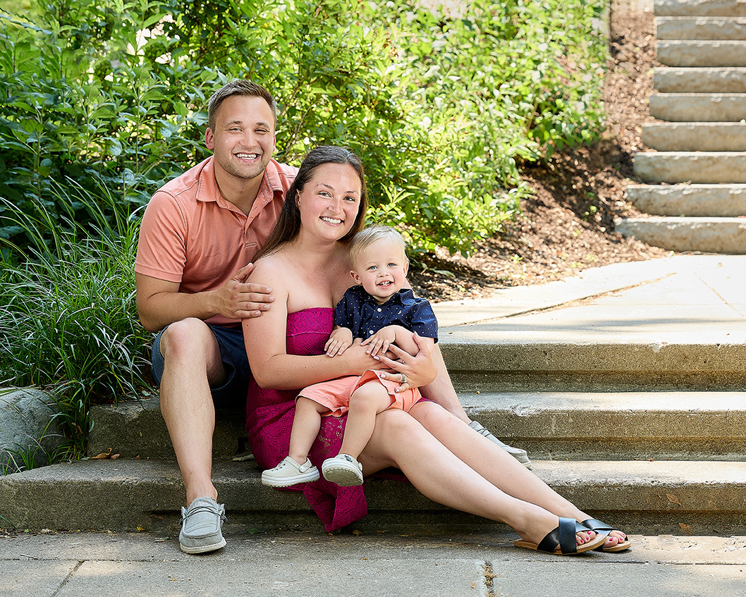 Building the scene - family of three Building the scene - family of three