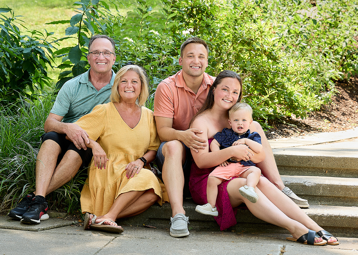 Building the scene - family of five Building the scene - family of five