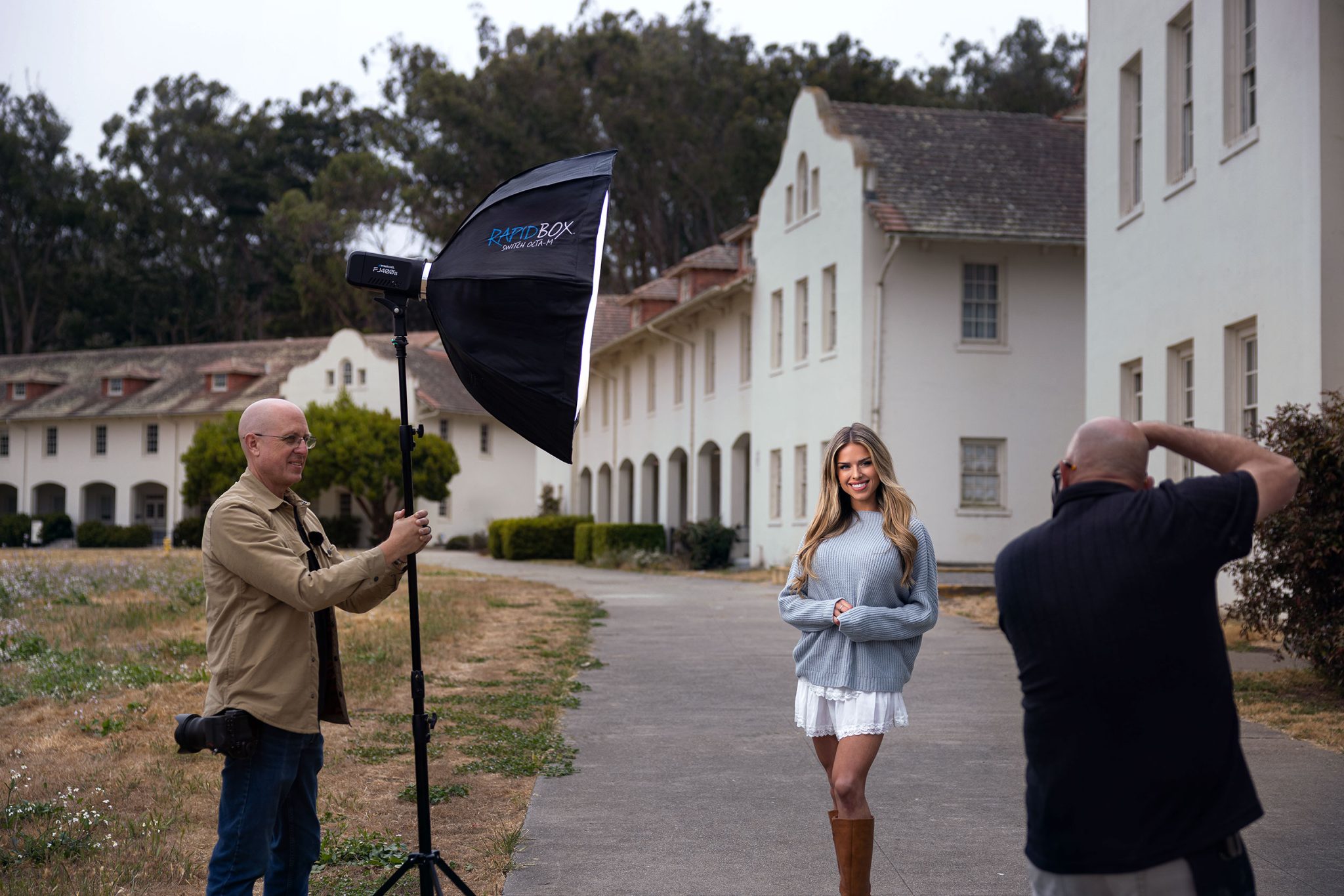 Behind the scenes look at the Rapid Box Switch Octa-M paired with a Westcott FJ400 II for portrait lighting.