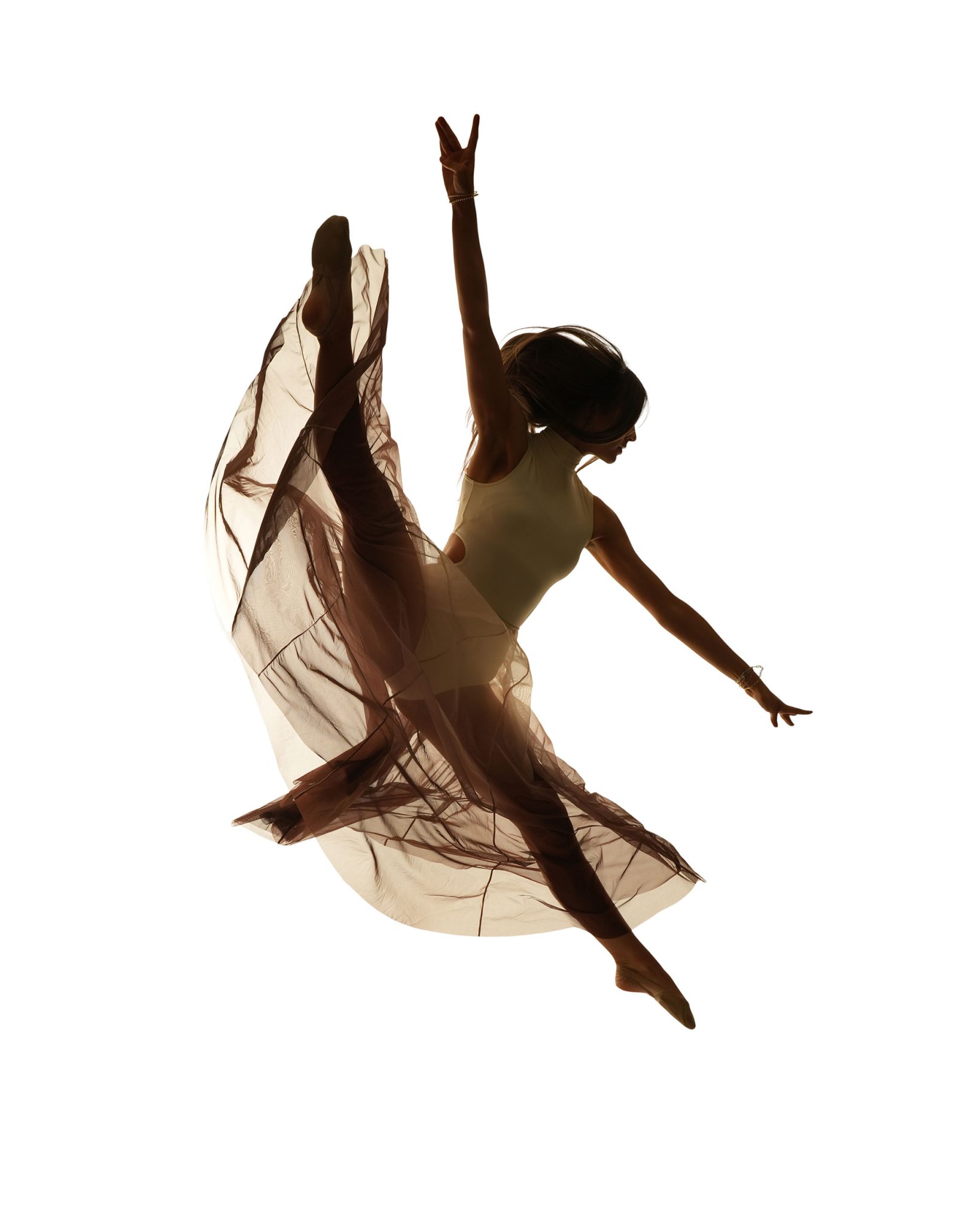 Westcott FJ Wireless Creative Mask Frame 1 - Full-body studio portrait of a dancer jumping girl dancing