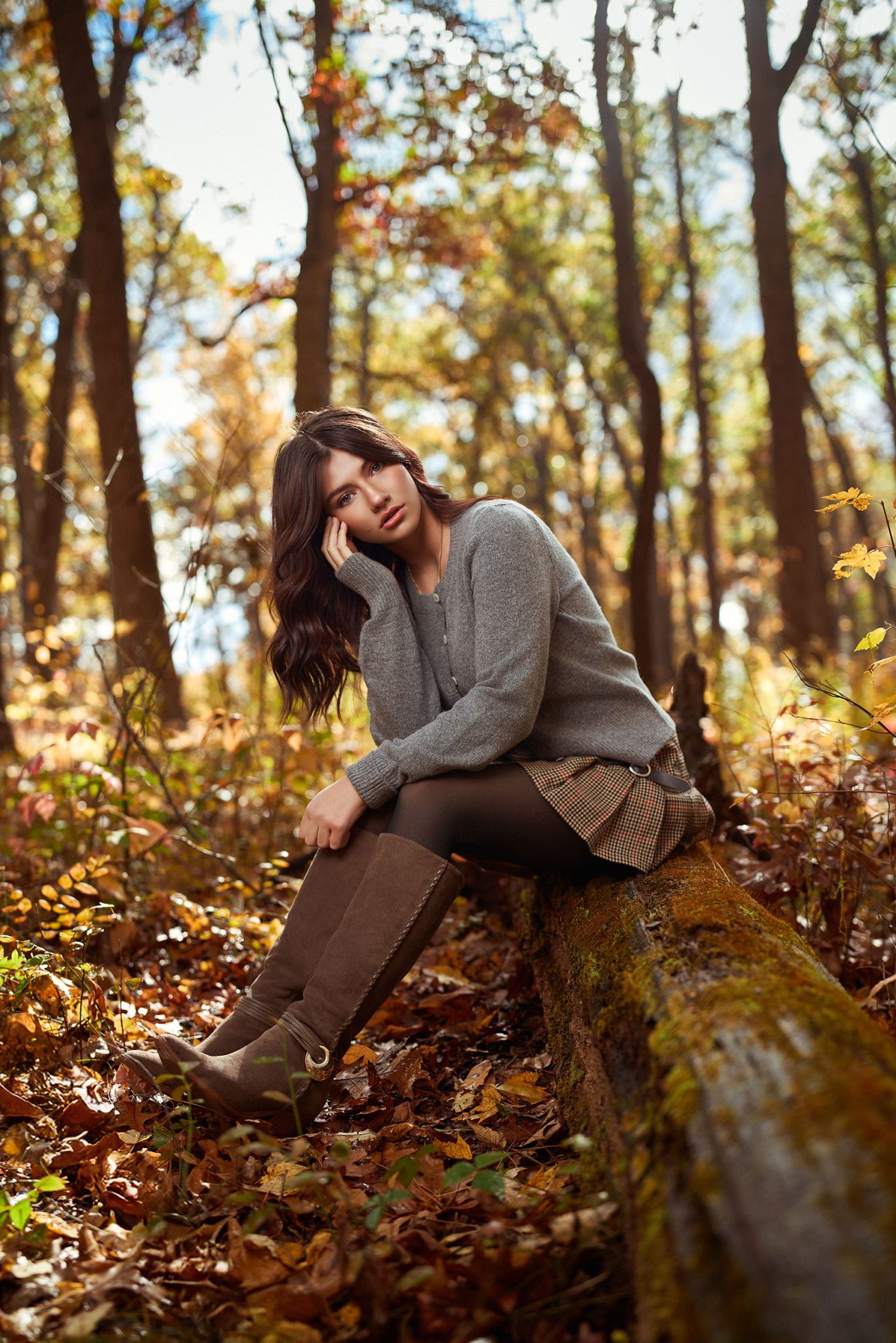 Wide outdoor portrait with an FJ250 strobe added to brighten the subject and balance the scene