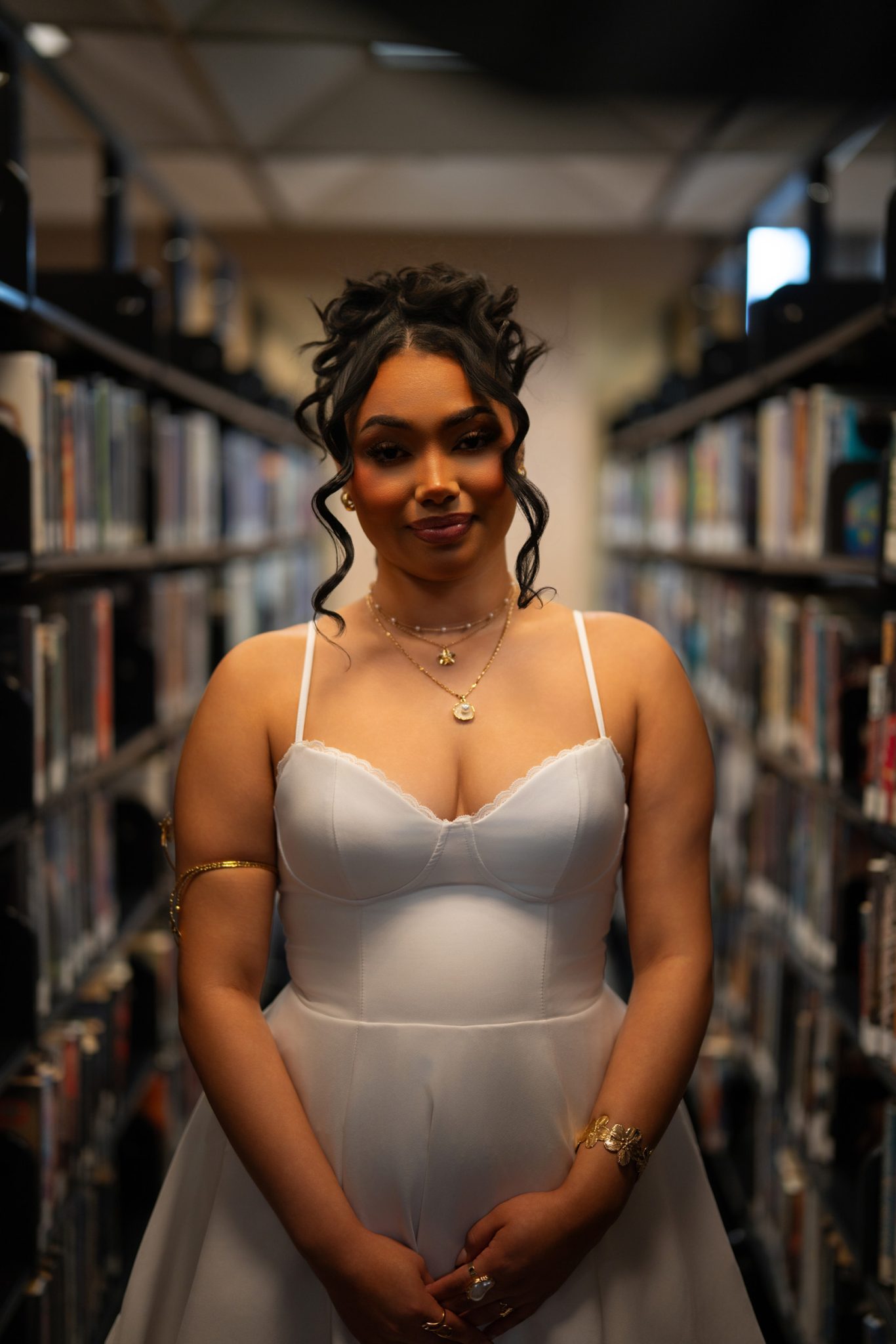 Ambient light only, showing unflattering overhead light.