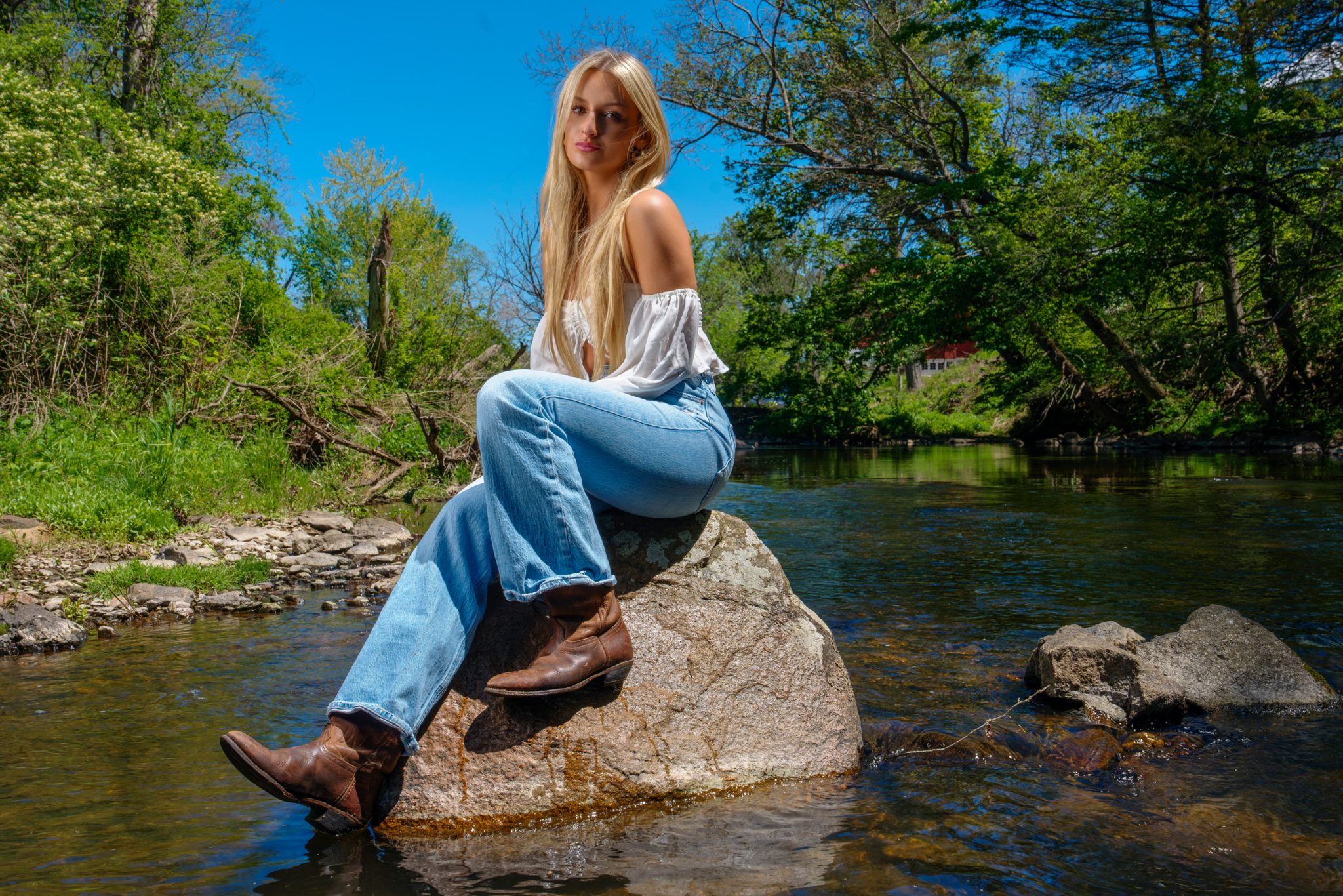 Shot at f/11 to keep more of the river and surrounding scene in focus.