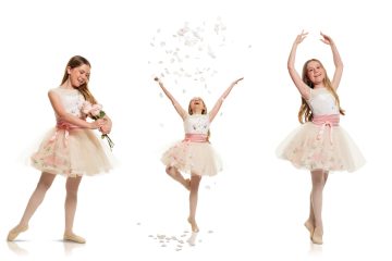composite photo of girls dancing