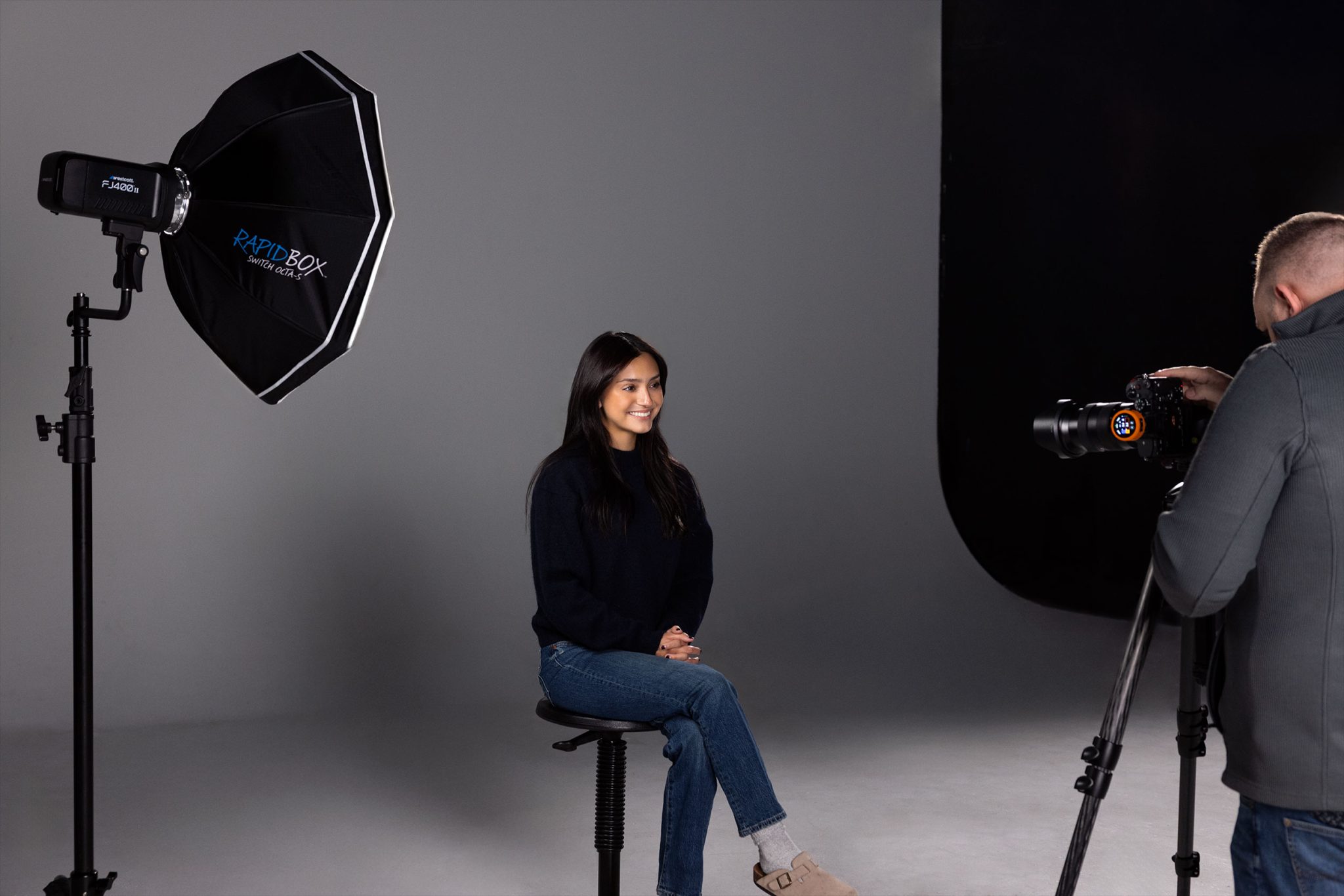 Behind the Scenes of Split Lighting: Light placed at a 90-degree angle.