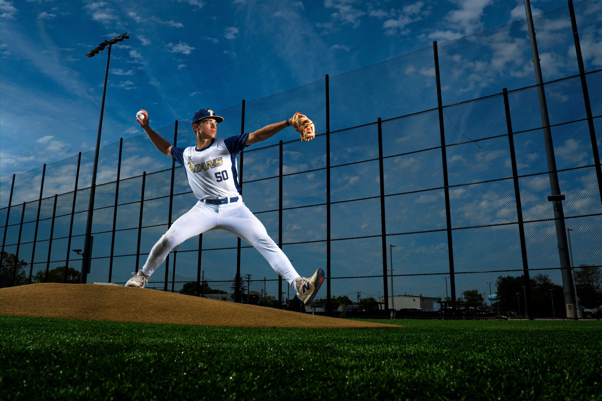 The Westcott FJ800 and Long Throw Reflector create bold sports portraits in bright daylight