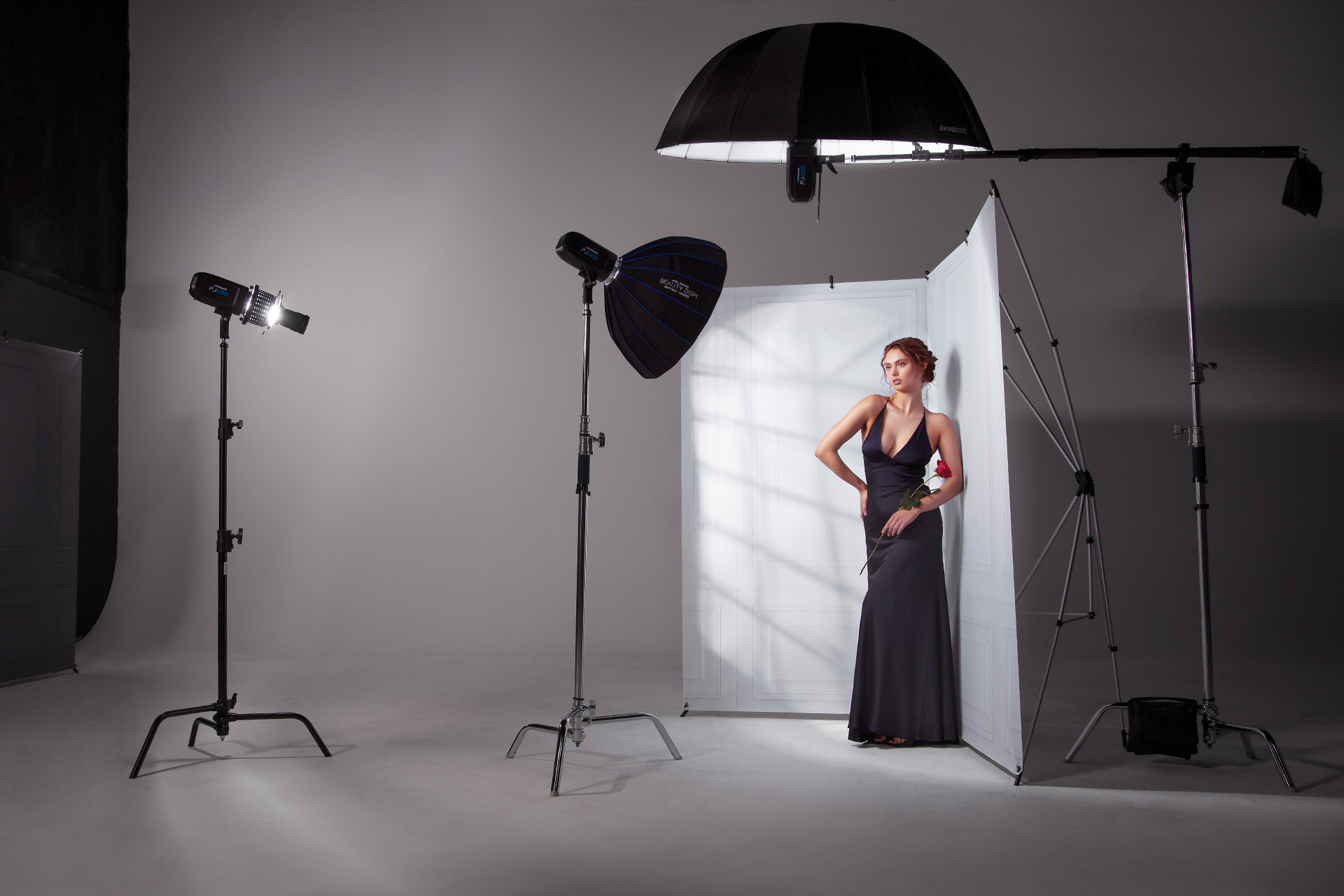 Black Canvas Fabric Studio Photography Backdrop for Portrait